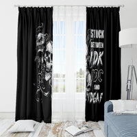 Three Skull Window Curtain Stuck Between Idk Idc And Idgaf - Wonder Print Shop