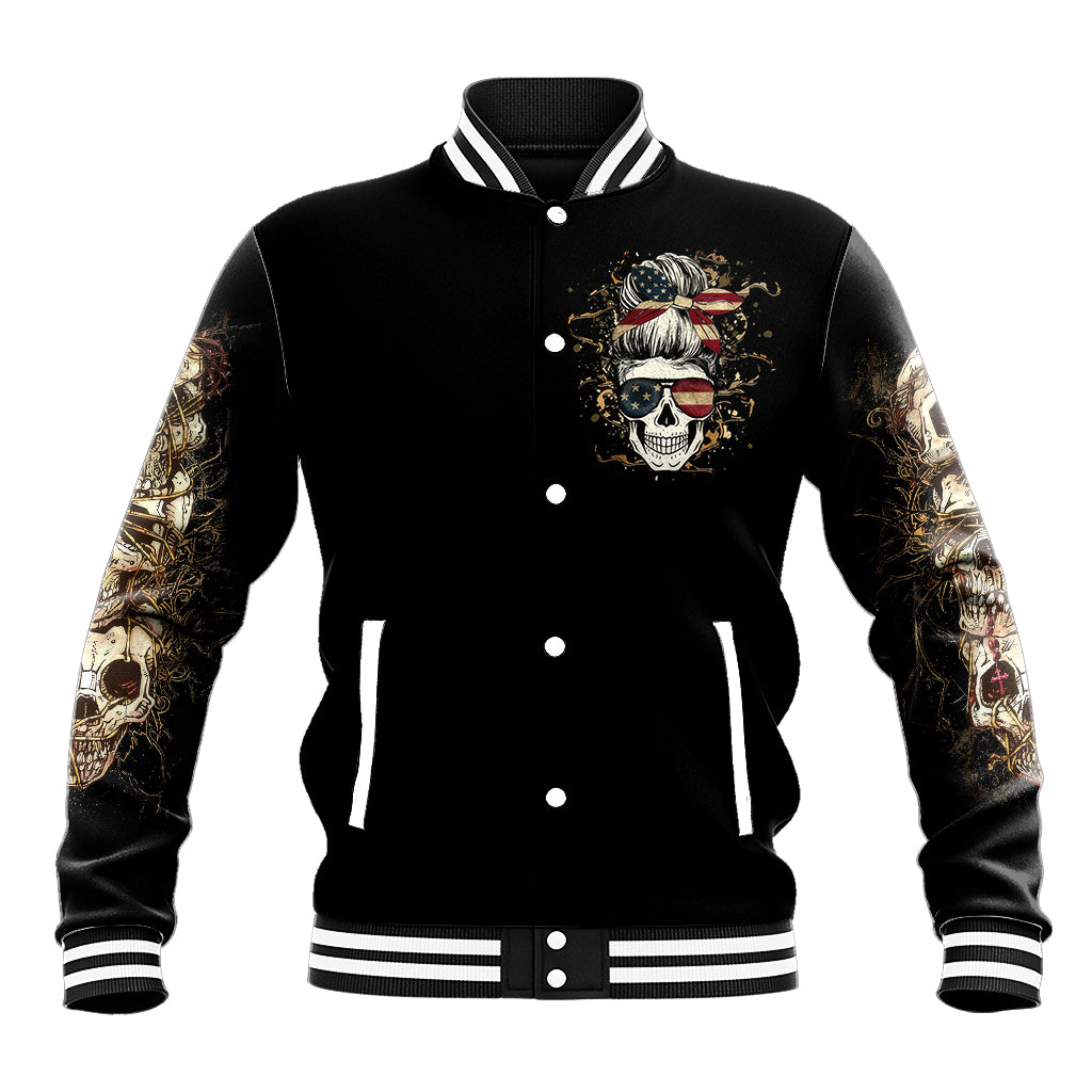 Wire Skull Baseball Jacket Stuck Between Idk Idc And Idgaf - Wonder Print Shop