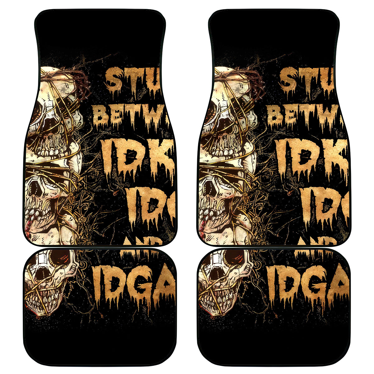 Wire Skull Car Mats Stuck Between Idk Idc And Idgaf - Wonder Print Shop