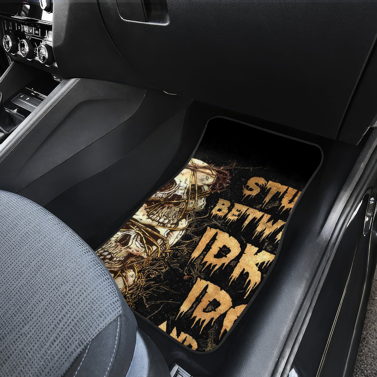 Wire Skull Car Mats Stuck Between Idk Idc And Idgaf - Wonder Print Shop