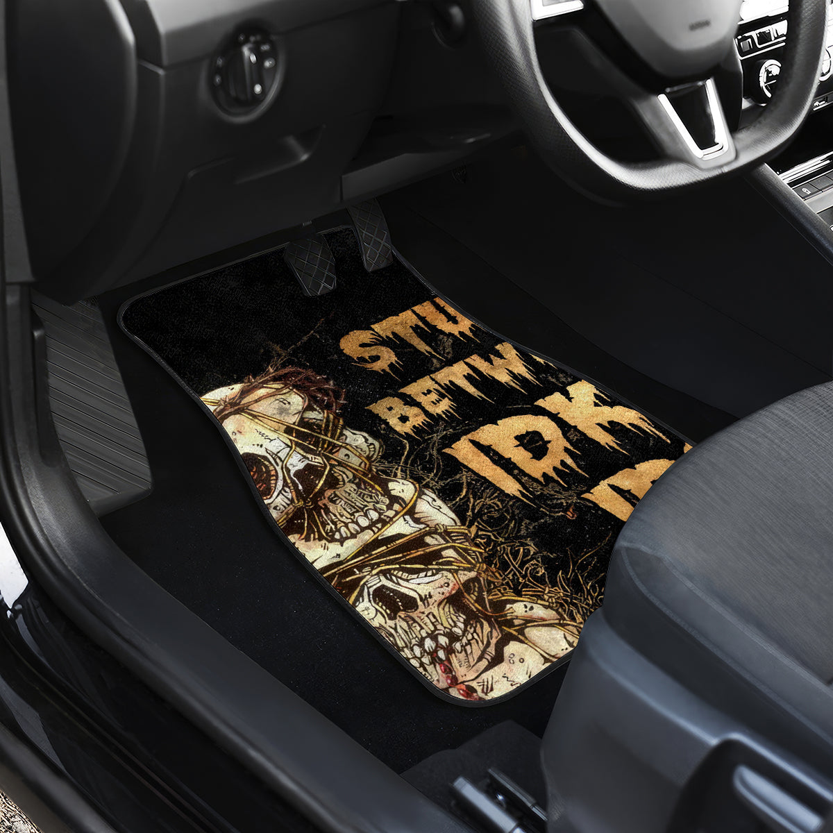 Wire Skull Car Mats Stuck Between Idk Idc And Idgaf - Wonder Print Shop