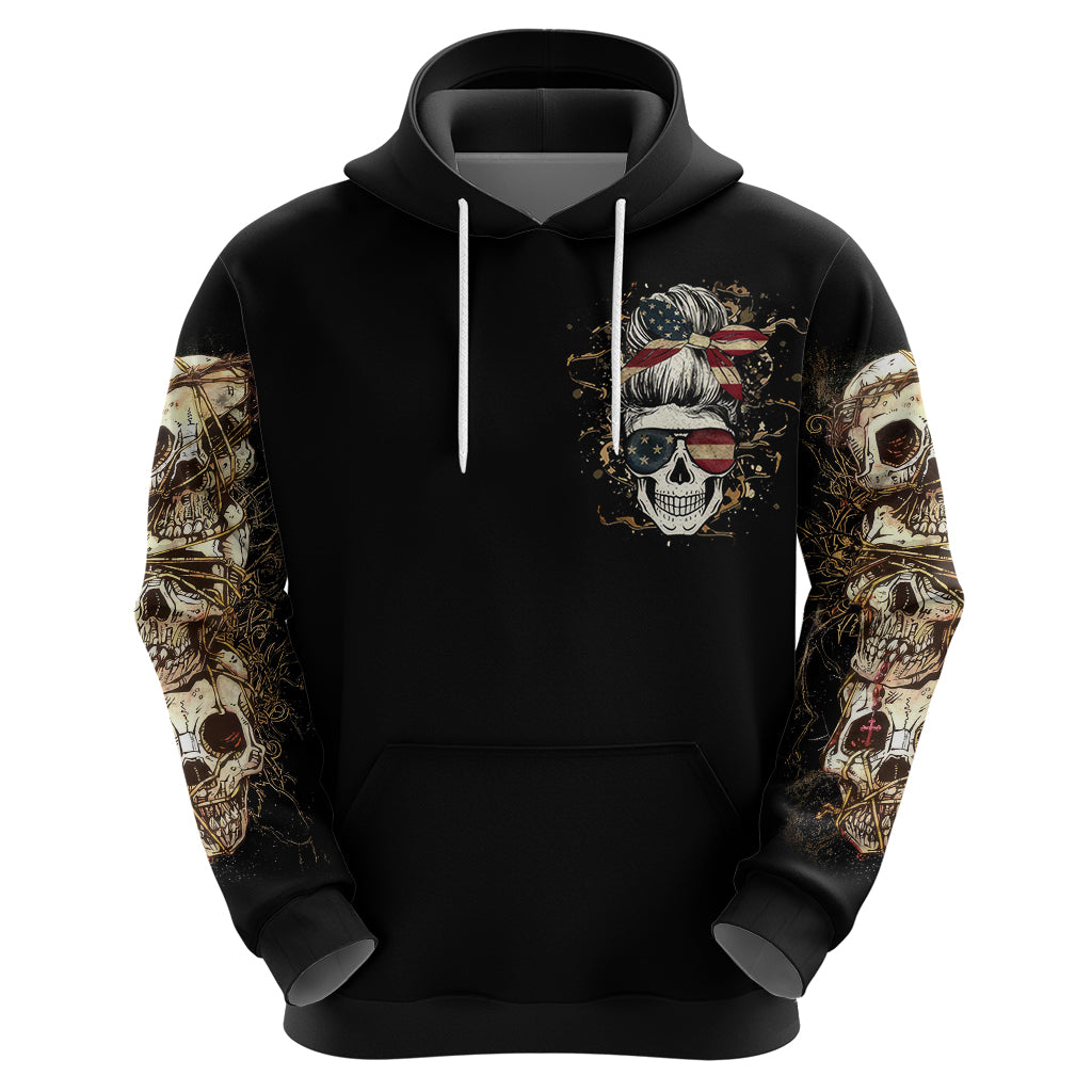 Wire Skull Hoodie Stuck Between Idk Idc And Idgaf - Wonder Print Shop