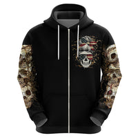 Wire Skull Hoodie Stuck Between Idk Idc And Idgaf - Wonder Print Shop