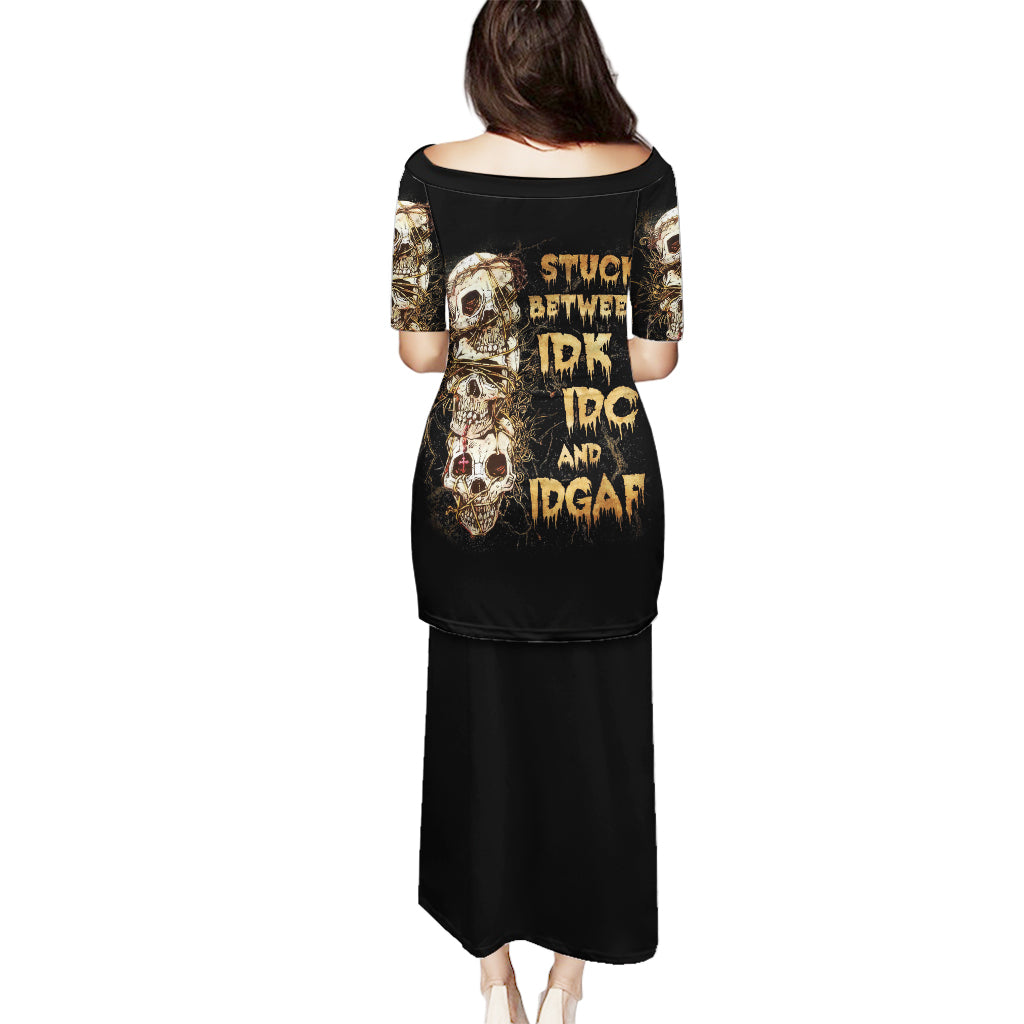 Wire Skull Puletasi Stuck Between Idk Idc And Idgaf - Wonder Print Shop