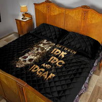 Wire Skull Quilt Bed Set Stuck Between Idk Idc And Idgaf - Wonder Print Shop