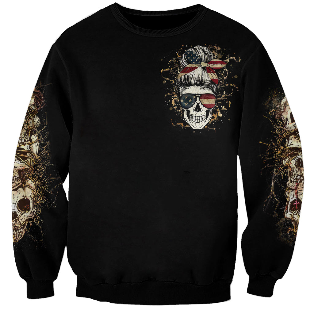 Wire Skull Sweatshirt Stuck Between Idk Idc And Idgaf - Wonder Print Shop
