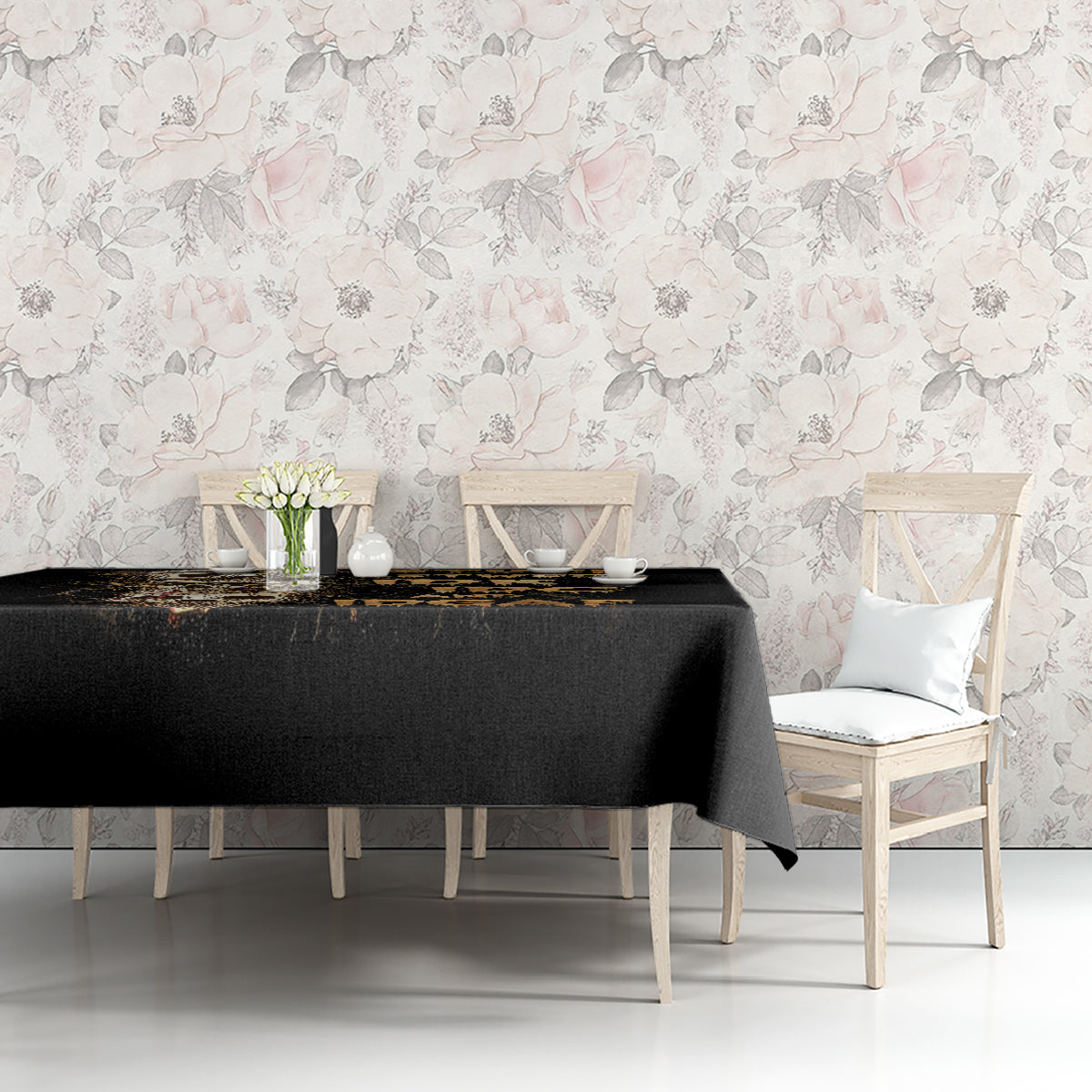 Wire Skull Tablecloth Stuck Between Idk Idc And Idgaf - Wonder Print Shop