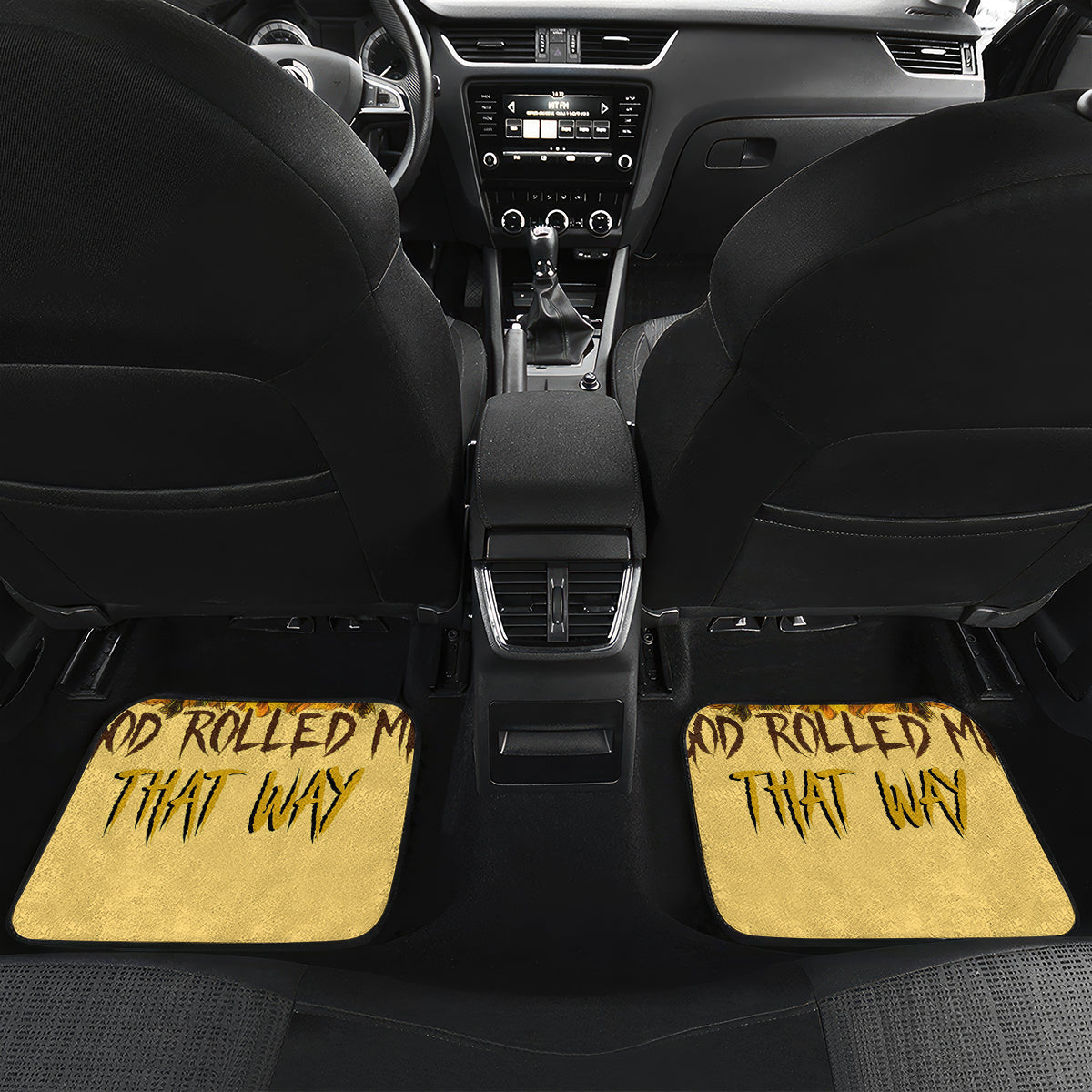 Sunflower Skull Car Mats I'm Blunt Because God Rolled Me That Way - Wonder Print Shop