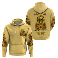 Sunflower Skull Hoodie I'm Blunt Because God Rolled Me That Way - Wonder Print Shop