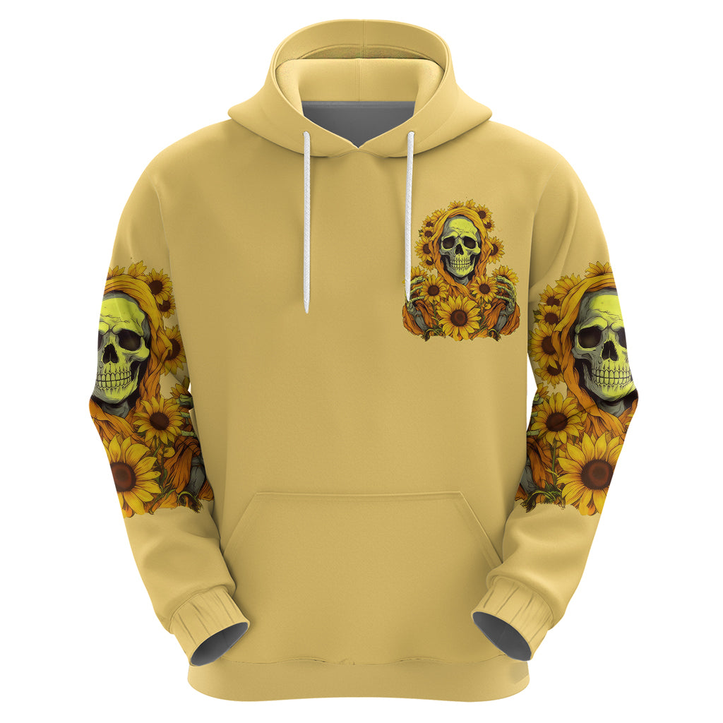 Sunflower Skull Hoodie I'm Blunt Because God Rolled Me That Way - Wonder Print Shop