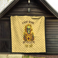 Sunflower Skull Quilt I'm Blunt Because God Rolled Me That Way - Wonder Print Shop