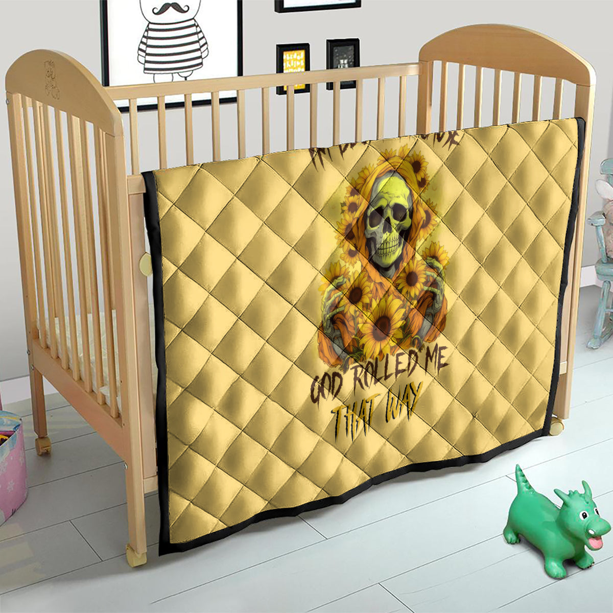 Sunflower Skull Quilt I'm Blunt Because God Rolled Me That Way - Wonder Print Shop