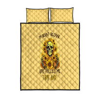 Sunflower Skull Quilt Bed Set I'm Blunt Because God Rolled Me That Way - Wonder Print Shop