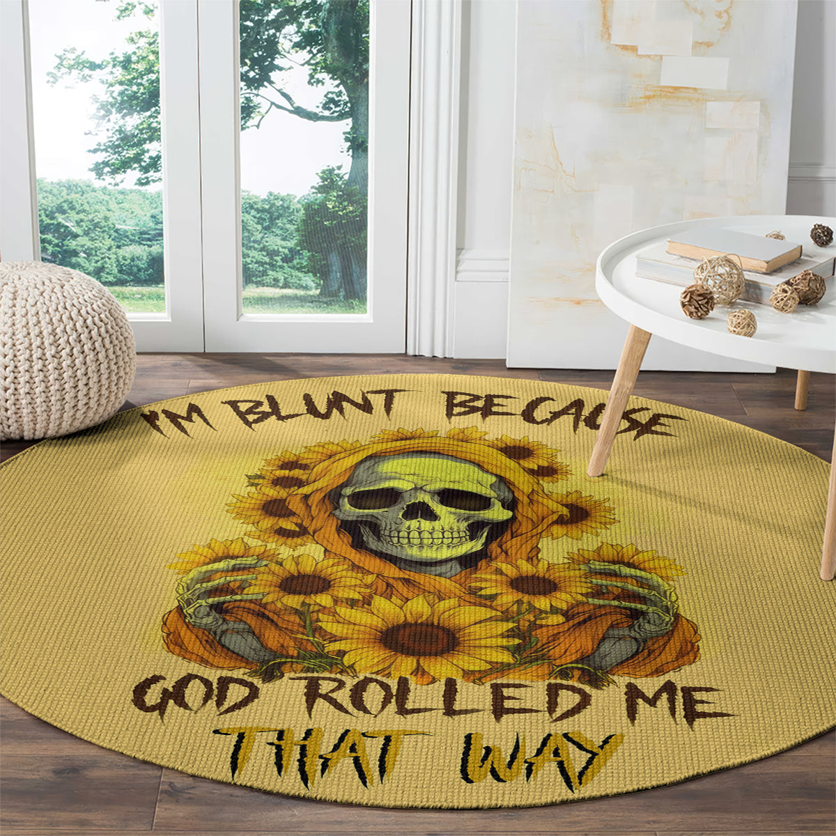 sunflower-skull-round-carpet-im-blunt-because-god-rolled-me-that-way