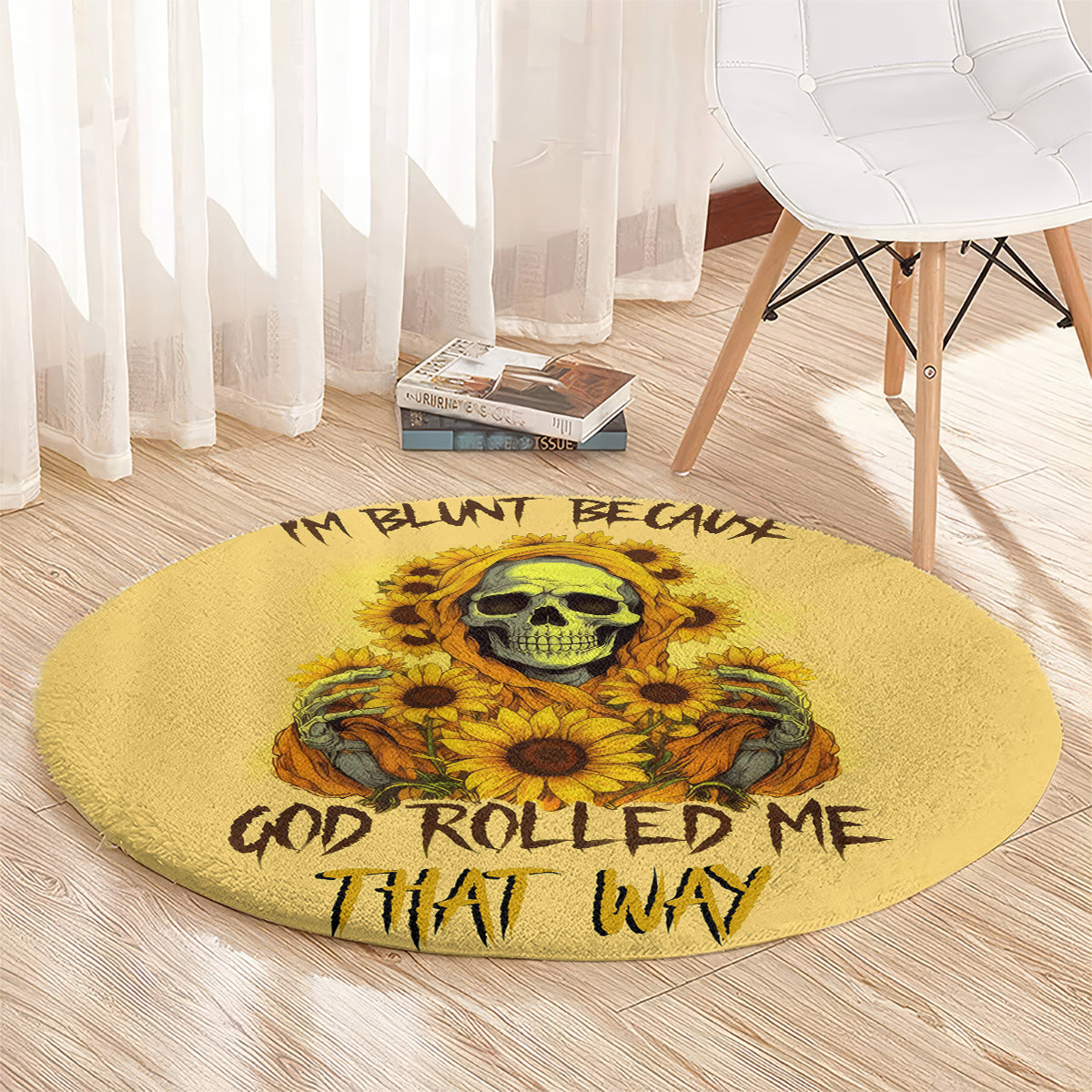 sunflower-skull-round-carpet-im-blunt-because-god-rolled-me-that-way