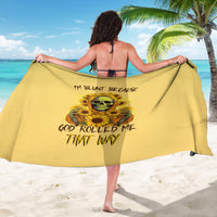 Sunflower Skull Sarong I'm Blunt Because God Rolled Me That Way - Wonder Print Shop