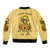 Sunflower Skull Sleeve Zip Bomber Jacket I'm Blunt Because God Rolled Me That Way - Wonder Print Shop