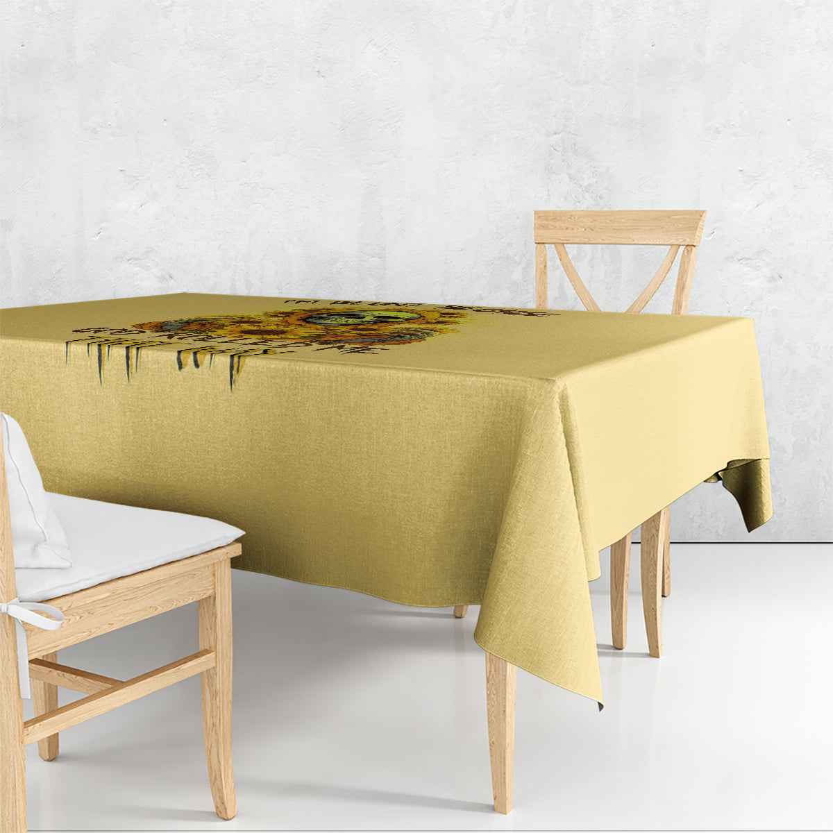 Sunflower Skull Tablecloth I'm Blunt Because God Rolled Me That Way - Wonder Print Shop