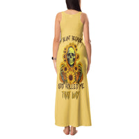 Sunflower Skull Tank Maxi Dress I'm Blunt Because God Rolled Me That Way - Wonder Print Shop