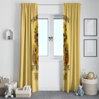 Sunflower Skull Window Curtain I'm Blunt Because God Rolled Me That Way - Wonder Print Shop
