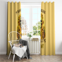 Sunflower Skull Window Curtain I'm Blunt Because God Rolled Me That Way - Wonder Print Shop