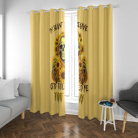 Sunflower Skull Window Curtain I'm Blunt Because God Rolled Me That Way - Wonder Print Shop