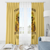 Sunflower Skull Window Curtain I'm Blunt Because God Rolled Me That Way - Wonder Print Shop