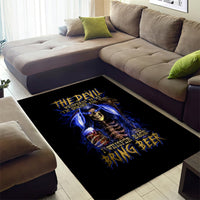 Skull Reaper Area Rug The Devil Whispered To Me I Whisper Back Bring Beer - Wonder Print Shop