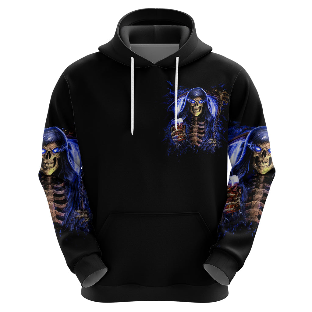 Skull Reaper Hoodie The Devil Whispered To Me I Whisper Back Bring Beer - Wonder Print Shop