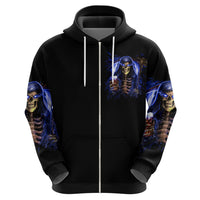 Skull Reaper Hoodie The Devil Whispered To Me I Whisper Back Bring Beer - Wonder Print Shop