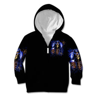 Skull Reaper Kid Hoodie The Devil Whispered To Me I Whisper Back Bring Beer - Wonder Print Shop