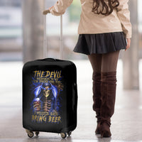 Skull Reaper Luggage Cover The Devil Whispered To Me I Whisper Back Bring Beer - Wonder Print Shop
