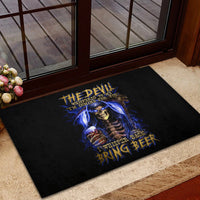 Skull Reaper Rubber Doormat The Devil Whispered To Me I Whisper Back Bring Beer - Wonder Print Shop