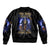 Skull Reaper Sleeve Zip Bomber Jacket The Devil Whispered To Me I Whisper Back Bring Beer - Wonder Print Shop
