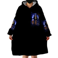 Skull Reaper Wearable Blanket Hoodie The Devil Whispered To Me I Whisper Back Bring Beer - Wonder Print Shop