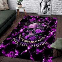 Rose Skull Area Rug She Whispered Back I am The Storm - Wonder Print Shop