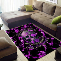 Rose Skull Area Rug She Whispered Back I am The Storm - Wonder Print Shop