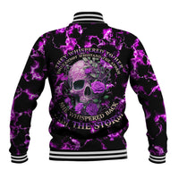 Rose Skull Baseball Jacket She Whispered Back I am The Storm - Wonder Print Shop
