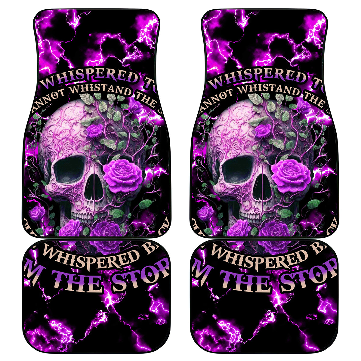 Rose Skull Car Mats She Whispered Back I am The Storm - Wonder Print Shop