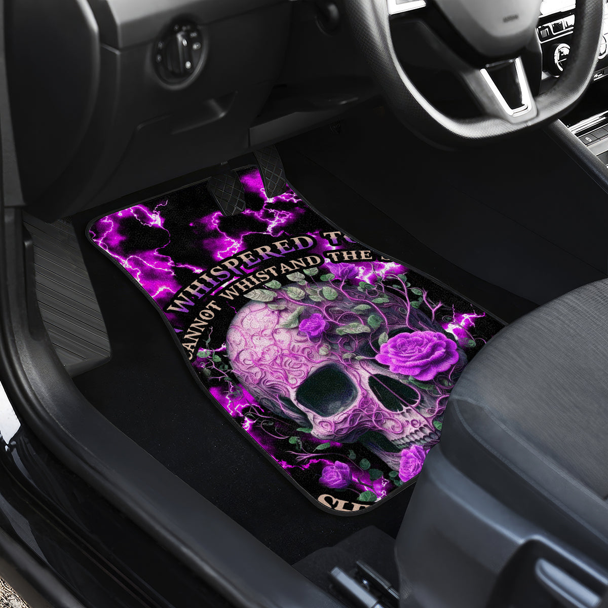 Rose Skull Car Mats She Whispered Back I am The Storm - Wonder Print Shop