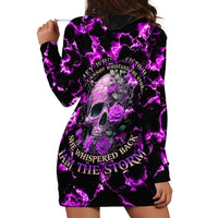 Rose Skull Hoodie Dress She Whispered Back I am The Storm - Wonder Print Shop