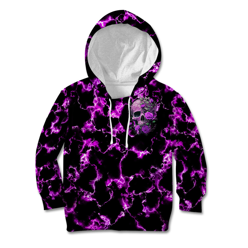 Rose Skull Kid Hoodie She Whispered Back I am The Storm - Wonder Print Shop