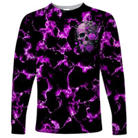 Rose Skull Long Sleeve Shirt She Whispered Back I am The Storm - Wonder Print Shop