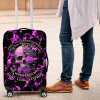 Rose Skull Luggage Cover She Whispered Back I am The Storm - Wonder Print Shop