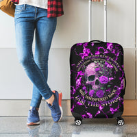 Rose Skull Luggage Cover She Whispered Back I am The Storm - Wonder Print Shop