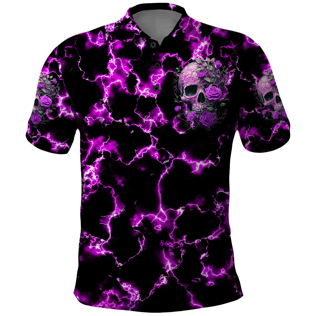 Rose Skull Polo Shirt She Whispered Back I am The Storm - Wonder Print Shop