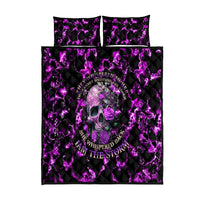 Rose Skull Quilt Bed Set She Whispered Back I am The Storm - Wonder Print Shop