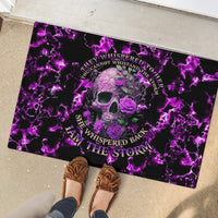 Rose Skull Rubber Doormat She Whispered Back I am The Storm - Wonder Print Shop