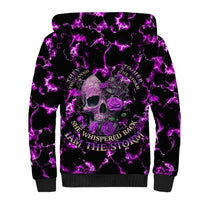 Rose Skull Sherpa Hoodie She Whispered Back I am The Storm - Wonder Print Shop