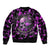 Rose Skull Sleeve Zip Bomber Jacket She Whispered Back I am The Storm - Wonder Print Shop